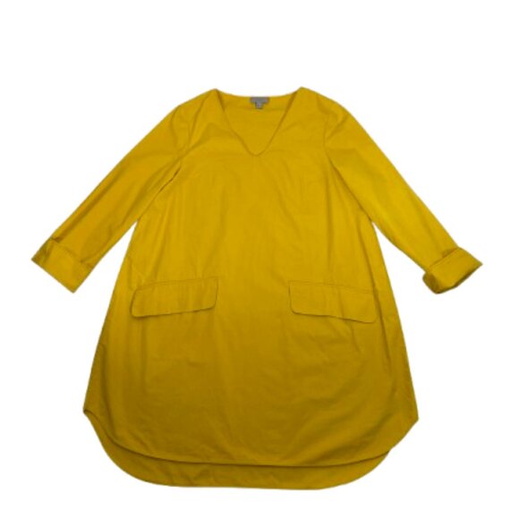 COS Women's Cotton Oversized Contemporary Dress Long Sleeve Size 12 Mustard - Picture 7 of 11